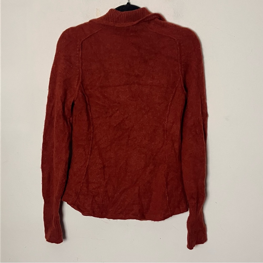 Peruvian Connection Brimfield henley sweater‎ royal alpaca pullover Orange Small - Picture 5 of 9